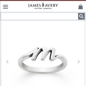 James Avery Script Initial Ring Sz.7